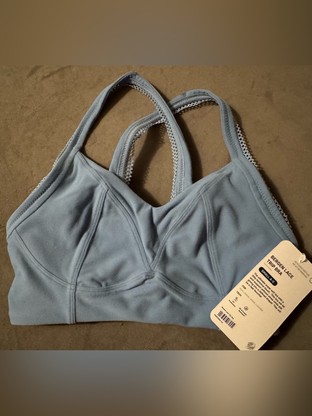 Phenix Light Blue Seam-Detail Soft Support Sports Bra